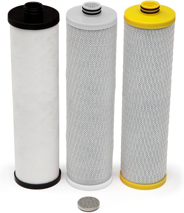 Aquasana Replacement Filter Cartridges for 3-Stage Max Flow Claryum Under Sink Water Filtration System - Filters 99% Of Chlorine - 3 Count - AQ-5300+R